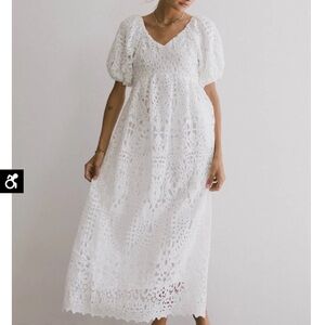 NWT Devon Eyelet maxi dress in Ivory, size XS  -would fit a S or M?